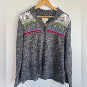 Woolrich Gray Patterned Ski Women's Sweater